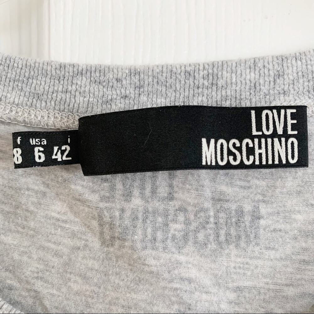 Love Moschino Grey Rock Chick Graphic Tee Size 6 - Picture 5 of 7
